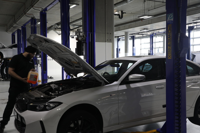 Car being worked on in Cavalo Service Department Workshop